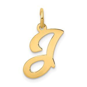 14k Yellow Gold, Sophia Collection, Small Script Initial J Pendant